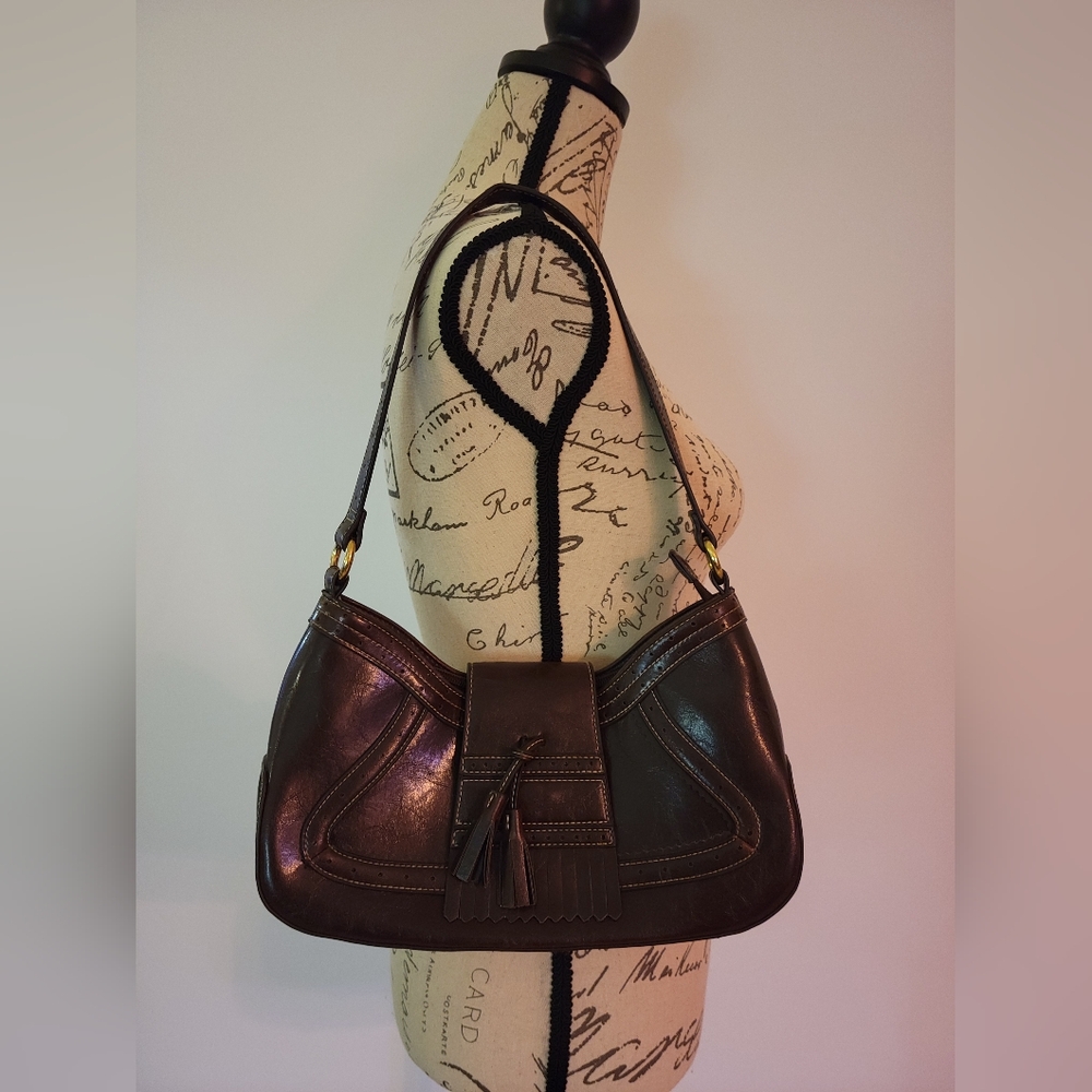 Apt. 9 Dark Brown Faux Leather Shoulder Bag